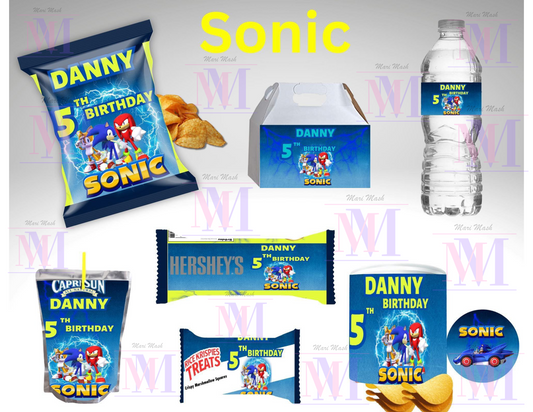 Sonic Bundle Party Favor Canva Design & Templates